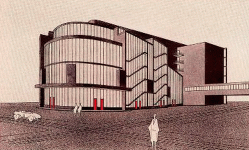 Arq, XX, Gropius, Walter, Proyecto del Teatro Total para Erwin Piscator, 1927
