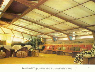 Arq, XX, Lloyd Wright, Frank, Estancia Taliesin West, interior
