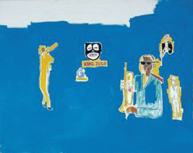 Pin, XX, Basquiat, Jean Michel, Rey zul, 1986