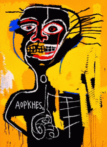 Pin, XX, Basquiat, Jean Michel, Mscara y esqueleto