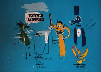 Pin, XX, Basquiat, Jean Michel, The digoes that park their gum, 1988