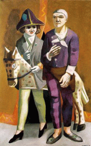 Pin, XX, Beckmann, Max, Artista de Carnaval y su esposa, 1925