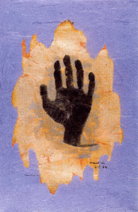 Pin, XX, Fautrier, Jean, La mano, litografa, 1964