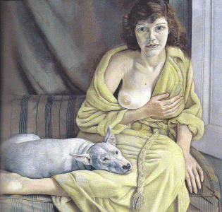 Pin, XX. Freud, Lucian, Chica con perro blanco, 1950-1981