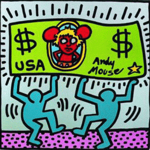 Pin, XX, Haring, Keith, Andy Mouse, 1986