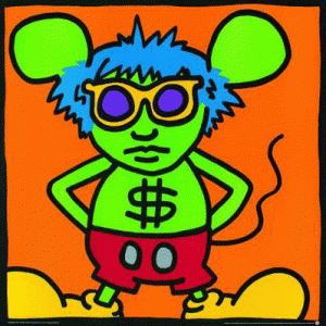 Pin, XX, Haring, Keith, Andy Mouse IV, 1986