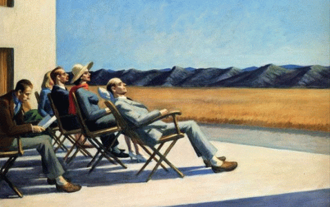 Pin, XX, Hopper, Edward, Grupo de gente al sol, Smith Ame Art Museum, Washington, USA, 1960