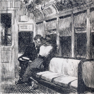 Pin, XX, Hopper, Edward, Night in the train, 1918