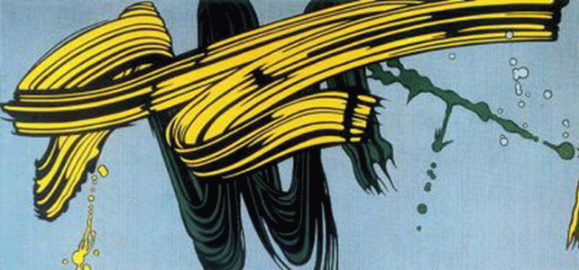 Pin, XX, Lichtenstein, Roy, Pinceladas amarillas y verdes, 1966