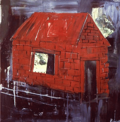 Pin, XX, Oehlen, Albert, Rotes Haus, 1985