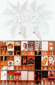 Pin, XX, Tilson, Joe, A-Z un cuadro combinado, neodadaismo, madera pintada, Col. del artista, 1963