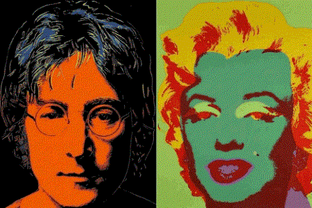 Pin, XX, Warhol, Andy, Retratos de John Lenon y Marylin Monroe