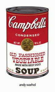 Pin, XX, Warhol, Andy, Sopa de tomate Campbells