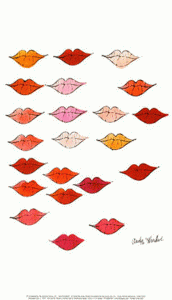 Pin, XX, Warhol, Andy, Stamped lips, 1959