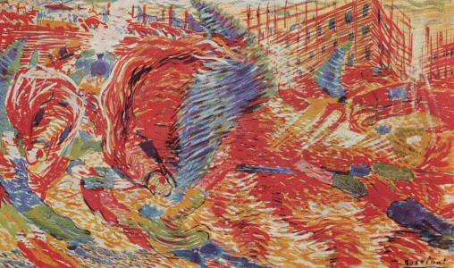 Pin, XX, Boccioni, Umberto, La ciudad se levanta, M. de Arte Moderno, N. York, USA, 1910