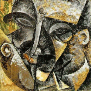 Pin, XX, Boccioni, Umberto, Dinamismo de ls cabeza de un hombre, Miln, 1914