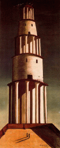 Pin, XX, Chirico, Gentile de, La gran torre, Kunstsammlung, Duseldorf, Alemania, 1913