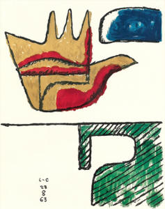 Pin, XX, Jeanneret, Charle Edouard, La mano abierta, 1963