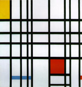 Pin, XX, Mondriaan, Piet Cordelis, Composicin con amarillo, azul y rojo, 1942