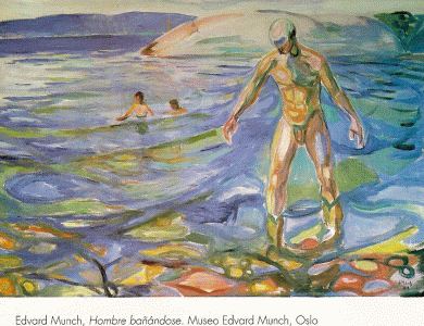 Pin, XX, Munch, Edvard, Hombre bandose, M. Edvard Mumch, Oslo, Noruega