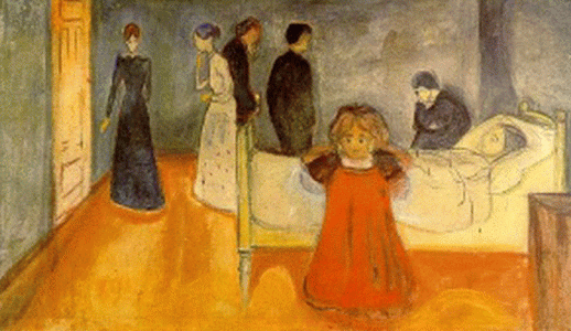 Pin, XIX, Munch, Edvard, Madre muerta con nia, Museo Munch, 1897-1899