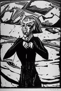 Grabado, XX, Heckel, Erich, Girl by the sea, 1918