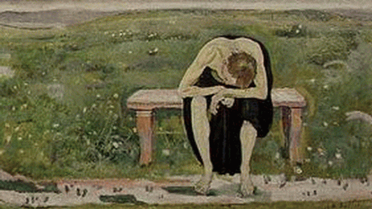 Pin, XX, Hodler, Ferdinand, Seul old man disappointed