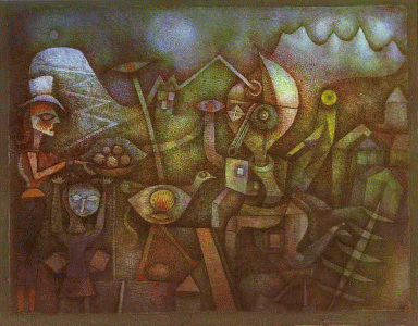 Pin, XX, Klee, Paul, Carnaval en las montaas, M. Paul Klee, Berna, Suiza, 1924