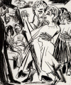 Pin, XX, Ludwig Kirchner, Erns, Coppia di cantadini danzanti, 1920