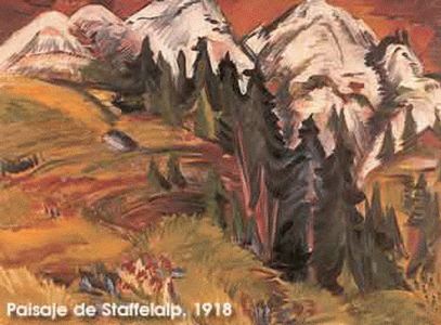 Pin, XX, Ludwig Kirchner, Ernst, Paisaje de Staffelap, 1918
