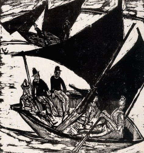 Pin, XX, Ludwidg, Kirchner Erns, Barche a Vella a Fehmarn, 1914