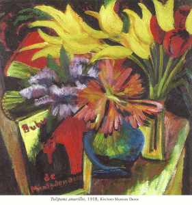 Pin, XX, Ludwig Kiechner, Ernst, Tulipanes amarillos, 1918