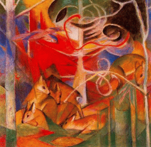Pin, XX, Marc, Franz, F. Deer in the forest I, 1912