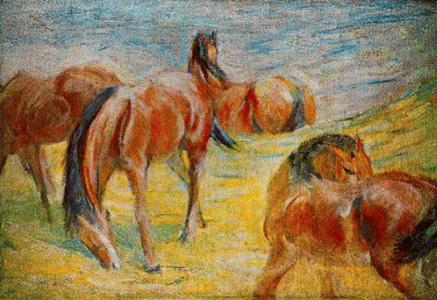 Pin, XX, Marc, Franz, Grazing horses I, 1910