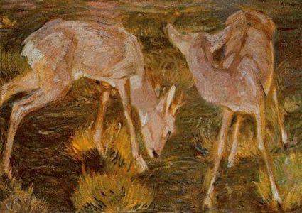 Pin, XX, Marc, Franz, Deer at dusk, 1909