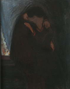 Pin, XIX, Munch, Edvard, El beso, Munch Museet, Oslo, Noruega, 1897