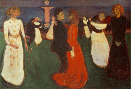 Pin, XIX, Munch, Edvard, La danza de la vida, Nasjonalgalerie, Oslo, Noruega, 1899-1900