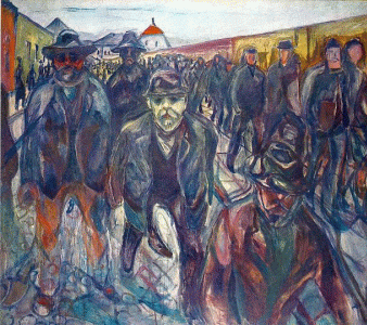 Pin, XX, Munch, Edvard, Obreros volviendo a casa, 1913-1915