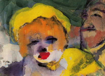 Pin, XX, Nolde, Emile, Blonde girl and man