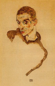 Pin, XX, Shiele, Egon, Autorretrato, 1914