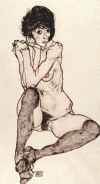 Pin, XX, Schiele, Egon, Desnudo femenino sentado, 1914