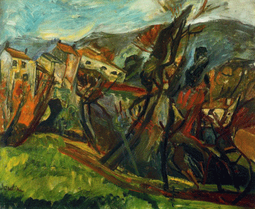 Pin, XX, Soutine, Chaim, Ceret landscape, Claire Maratier, Pars, 1919