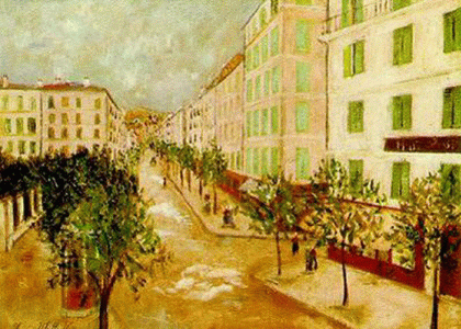Pin, XX, Utrillo, Maurice, Street at Corsica, 1913