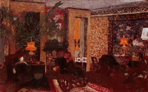Pin, XIX, Vuillard, Edouard, Interior o El saln con tres lmparas, 1899