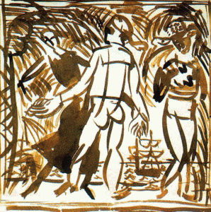 Grabado, XX, Dufy, Raoul, Estudio para la danza, 1910