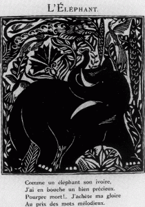 Grabado, XX, Dufy, Raoul, Elefhant, Ilustracin para el Bestiario de Guillaume Apollinaire, 1911