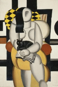Pin, XX, Lger, Fernand, Mujer con un gato, 1921