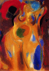 Pin, XX, Masson, Andr, Desnudo con el sol negro, pastel, Col. Masson, 1944