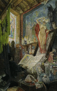 Pin, XIX, Rops, Felicien, The incantation, 1896