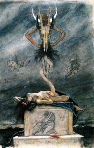 Pin, XIX, Rops, Felicien, The sacrifice, 1883